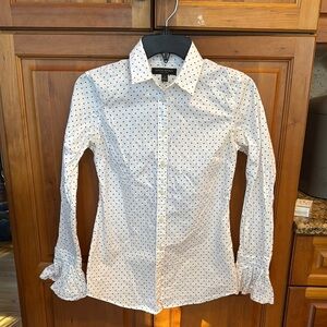 Banana Republic White Polka Dot Blouse